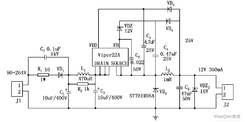 Ϊ12V350mA ķǸ͵·