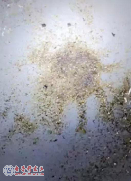 散热器中的不明颗粒