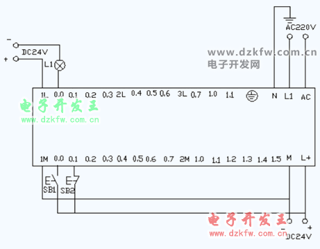 PLC闪光电路接线图