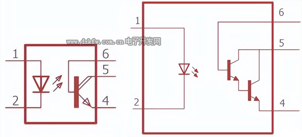光达林顿晶体管光耦合器符号