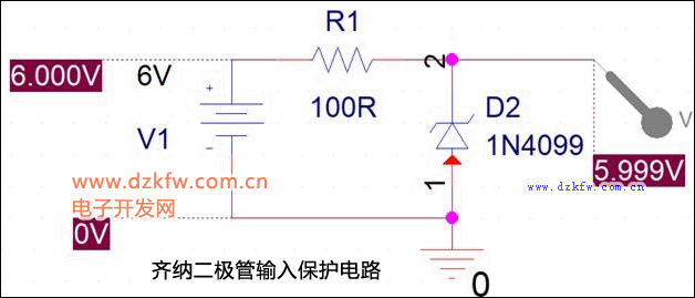 齐纳二极管输入保护电路