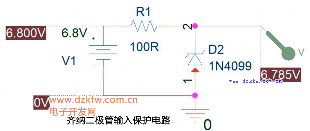 齐纳二极管输入保护电路