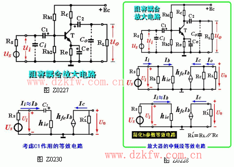单级阻容耦合放大电路图