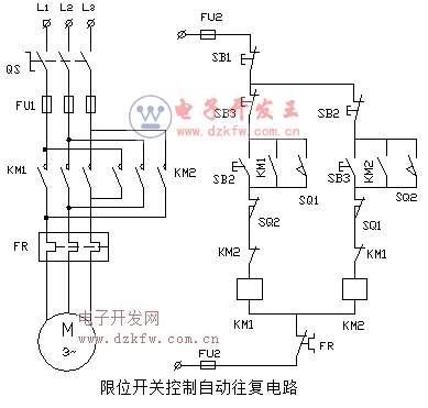 限位开关控制自动往复电路