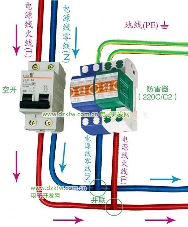 零线火线和PE线接法