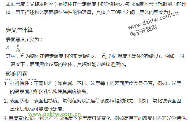 表面黑度的定义